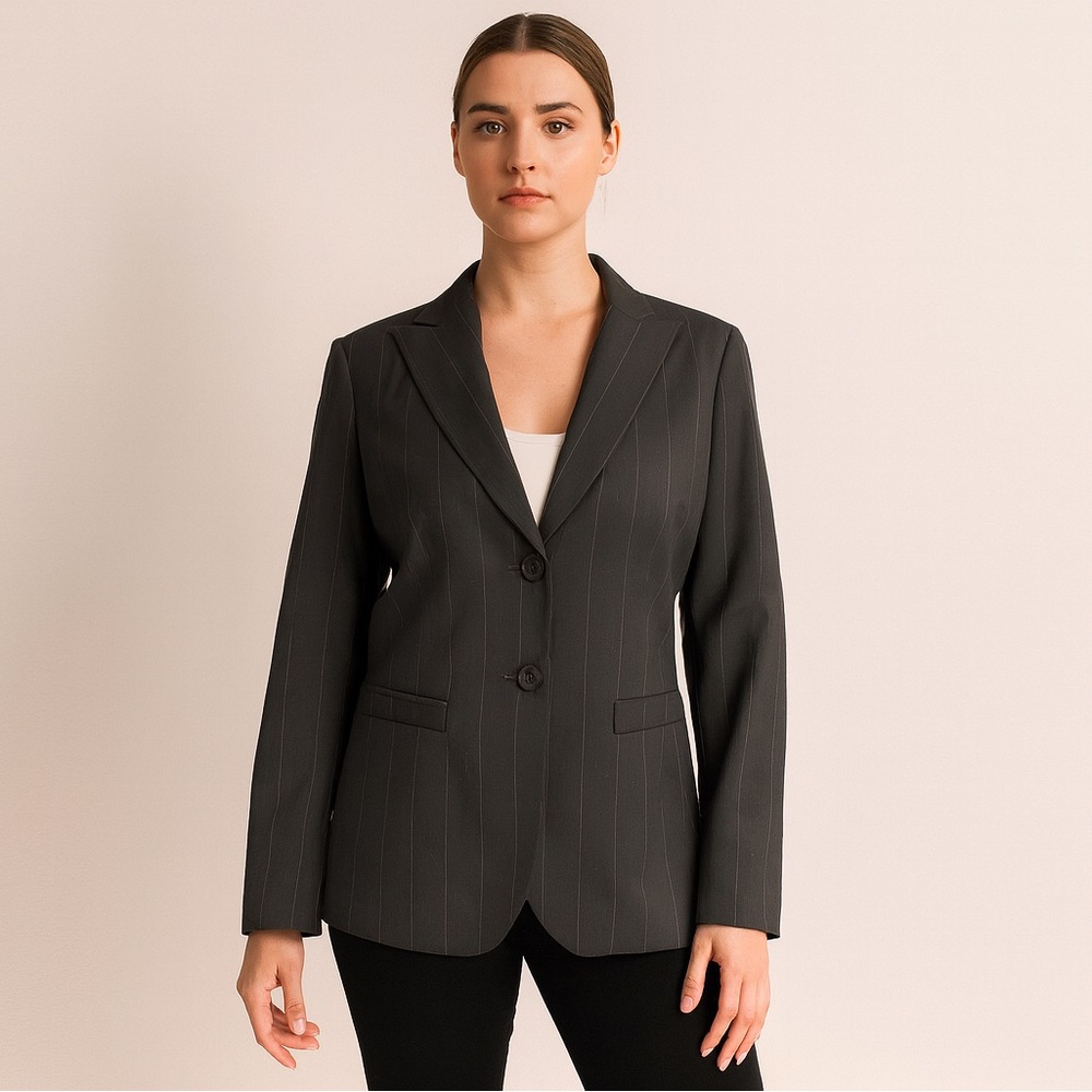 Ann Taylor Charcoal Pinstripe Blazer